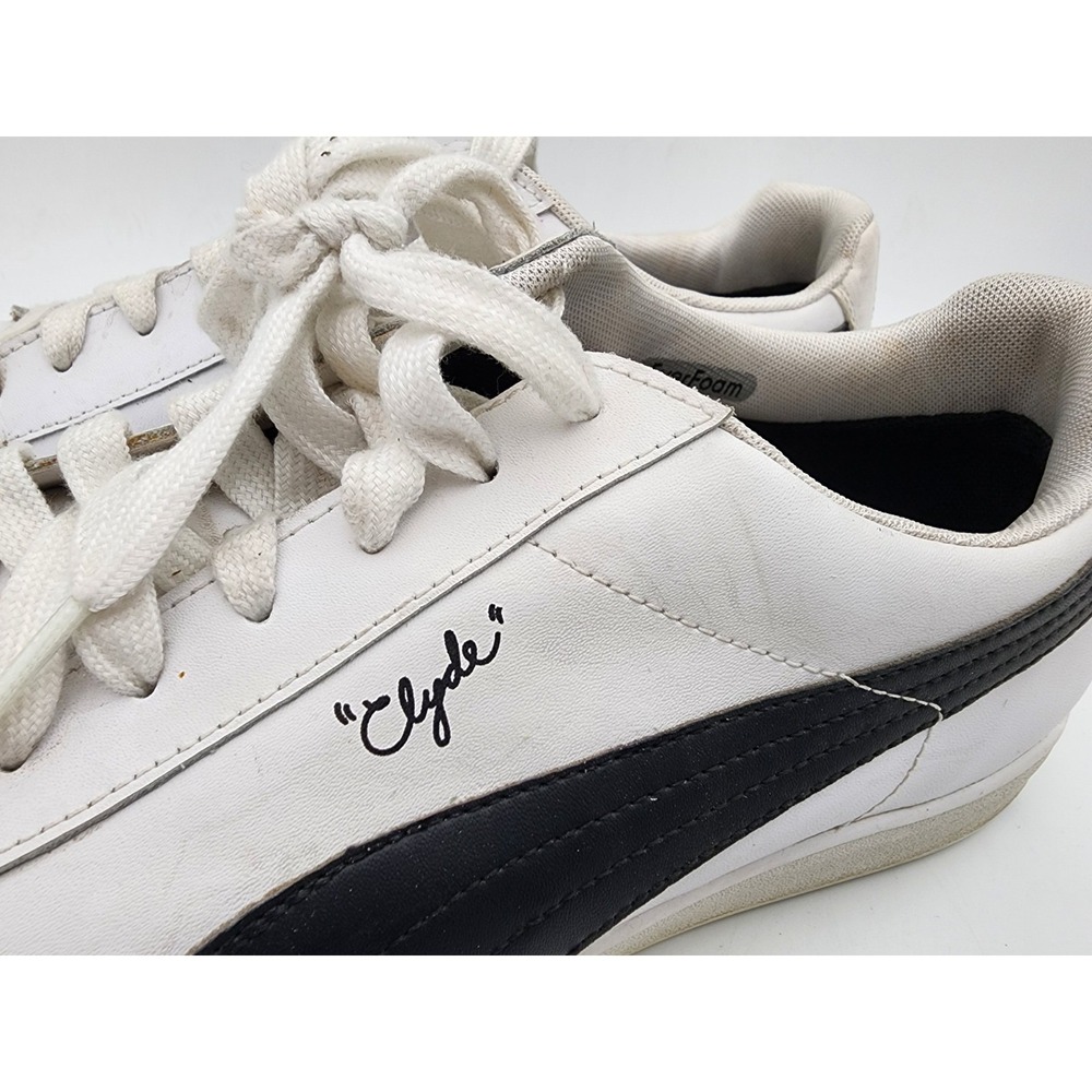 PUMA Clyde Golf Sneakers Spikeless Mens Size 11 White Black Leather Lace Up - Picture 3 of 13